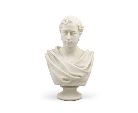 AFTER MARSHALL WOOD (SCULP.)A 19th century Copeland parian bust of Prince Albert, published by Crystal Palace Art Union (1863