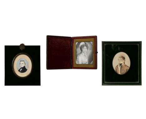 ENGLISH SCHOOL, 19TH CENTURYMiniature portrait of a Naval OfficerWatercolour, 11 x 9cmIn verre eglomise frame;together with a