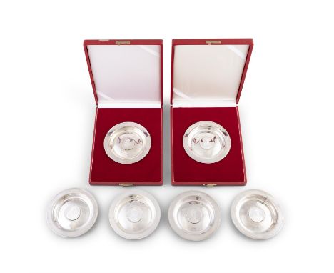 SIX SILVER 'ROYAL LINEAGE SERIES' DISHES,London 1973 & 1975, mark of Silver Manufacturers Ltd., Limited editions of 1500, com