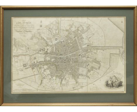 WILLIAM FADEN (1749 - 1836)A Plan of the City of Dublin as SurveyedHand coloured print, 50 x 75cm