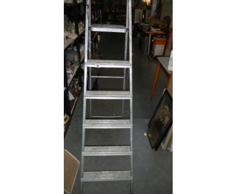 An aluminium step ladder