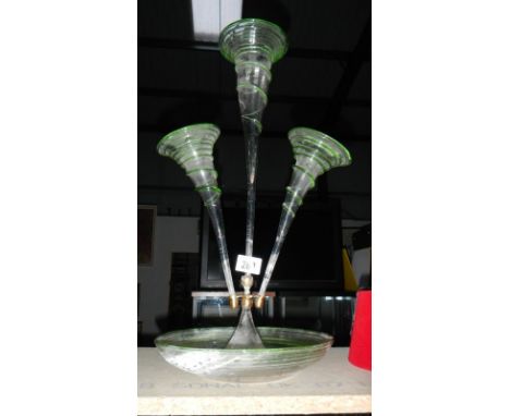 An old Victorian epergne (bowl cracked to side)