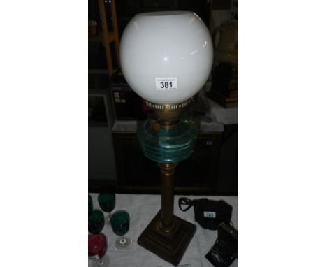A Victorian oil lamp