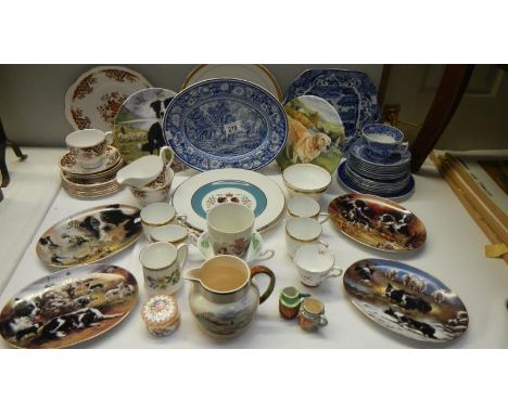 A quantity of china including Spode, Colclough, Davenport, Foley, Shelley etc