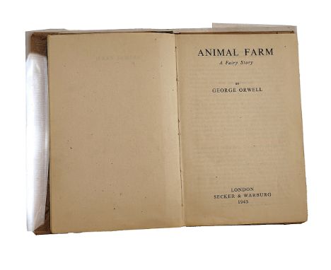ORWELL, George (1903-50). Animal Farm, London, 1945, original cloth (without the dust-jacket). FIRST EDITION. With 2 other ed
