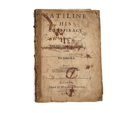 JONSON, Ben (1572-1637). Catiline. His Conspiracy. A Tragoedie, London, 1616, stitched. Bound with another work by the same a
