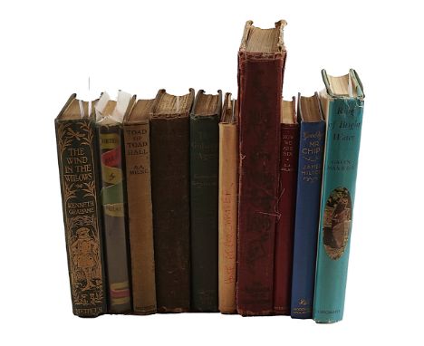 GRAHAME, Kenneth (1859-1932). The Wind in the Willows, London, 1908, original cloth. Second edition. With 9 other books. (10)