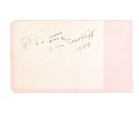 PROKOFIEV, Sergei (1891-1953). A manuscript musical quotation signed and dated by the composer.PROKOFIEV, Sergei (1891-1953).