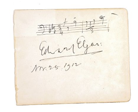 ELGAR, Edward (1857-1934). A manuscript musical quotation from "In the South."ELGAR, Edward (1857-1934). A manuscript musical