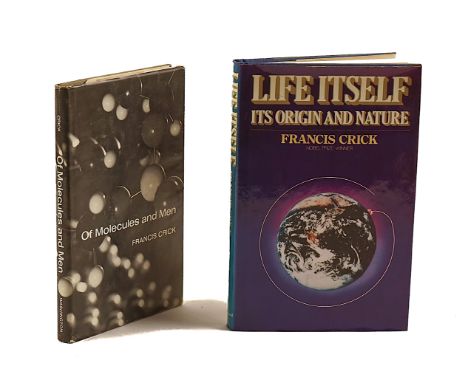CRICK, Francis (1916-2004).  Of Molecules and Men, Seattle, 1966, original buckram, dust-jacket. FIRST EDITION. With another 