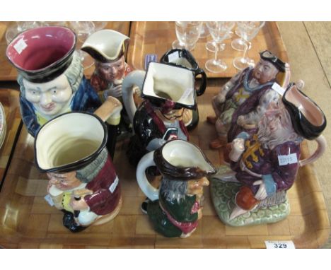 Tray of assorted toby type jugs to include: Melba ware, Royal Doulton, Roy Kirkham, Shorter & Son etc. (8)(B.P. 24% incl. VAT