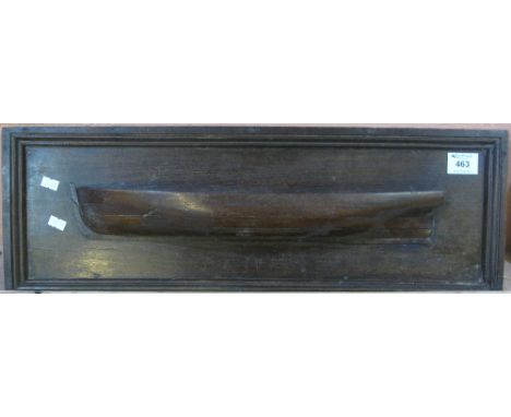 19th or early 20th Century half block mahogany model of a skiff rowing boat. 61 x 21cm approx. (B.P. 24% incl. VAT)   CONDITI
