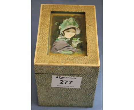 Shagreen covered rectangular playing card container with fitted interior and two playing card sets. (B.P. 24% incl. VAT)   CO
