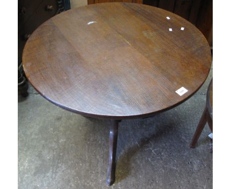 19th Century oak circular snap top tripod table. (B.P. 24% incl. VAT)