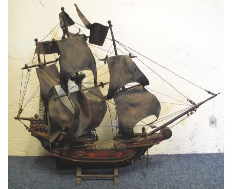 Wooden model galleon on display stand. (B.P. 24% incl. VAT)