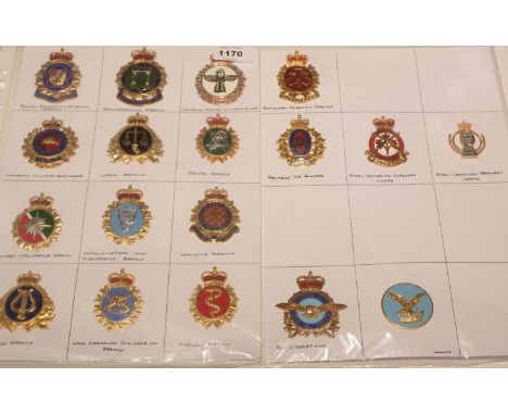 A collection of 18 Canadian enamel Armed Forces badges, to include: Physical Education &amp; Recreation badge, Administration