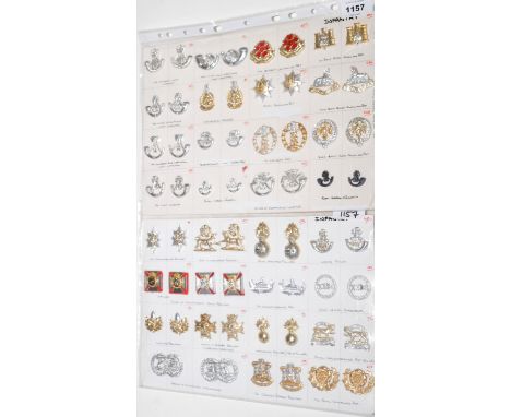 A collection of 30 pairs of Infantry collar badges, to include: The Durham Light Infantry, The Queen's Lancashire Regiment, 1