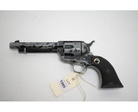 A replica single-action Colt Army .45 blank firing pistol, the 5 1/2in. barrel stamped 'Sussex Armoury', with seven-shot top-
