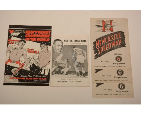 A boxing programme for the celebrity appearance of Sonny Liston at St. James' Hall, Newcastle upon Tyne, September 16th 1963,