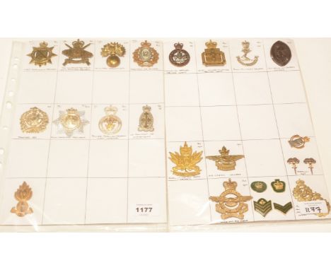 A collection of 16 Post 1950's Canadian cap badges, to include: The Nova Scotia Regiment, The Windsor Regiment, The Winnipeg 