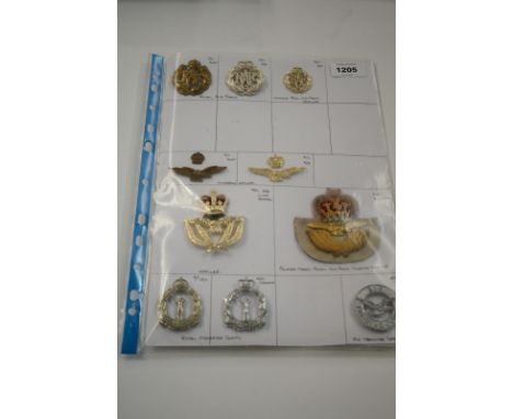 A collection of 10 RAF cap badges, to include: Royal Air Force, Women's Royal Air Force, Warrant Officer's badges, cloth and 