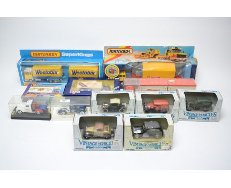 Diecast model vehicles by Matchbox, Corgi, Solido and ERTL, in original boxes. (12)