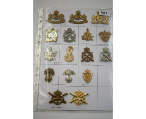 A collection of 16 Belgian Corps cap badges, to include: Royal Army Service Corps, Logistics Corps, Royal Electrical &amp; Me
