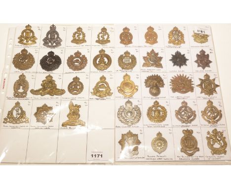A collection of 35 Canadian K/C cap badges, to include: The Royal Canadian Ordnance Corps, The Royal Canadian Army Medical Co