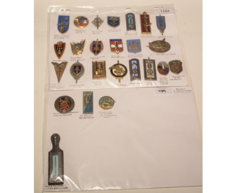 A collection of 25 French enamel School and Training Centre pocket crests, to include: Special School of Aviation, Cavalry Sc