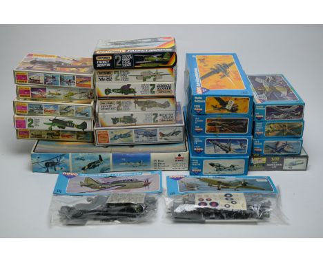 1:72 scale plastic construction kits by ESCI, Novo, Heller and Matchbox - aviation subjects, in original packaging. (22)