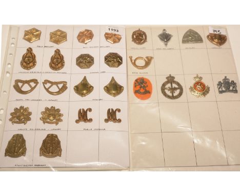 A collection of 9 pairs of Dutch shoulder badges, to include: Field Artillery, Anti Aircraft Artillery, Signals Corps, Infant