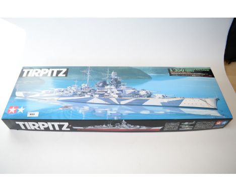 Tamiya 1:350 scale plastic construction kit - German Battleship "Tirpitz", unconstructed in box.