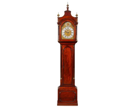 GEORGE I MAHOGANY CHIMING LONGCASE CLOCK, BY JOSHUA WILSON, LONDON   EARLY 18TH CENTURY with pagoda top, brass ball finials, 