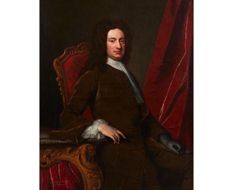 ALLAN RAMSAY (SCOTTISH 1713-1784) PORTRAIT OF GEORGE BAILLIE OF JERVISWOOD after an original by Sir Godfrey Kneller, inscribe