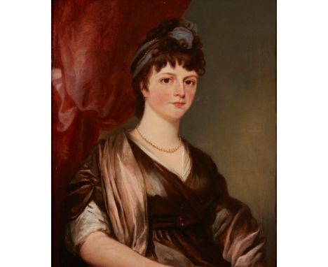 THOMAS PHILLIPS  HALF LENGTH PORTRAIT OF MRS SCOTT OF HARDEN, DAUGHER OF LADY EGREMONT - 1799 oil on canvas(76cm x 56cm (30in