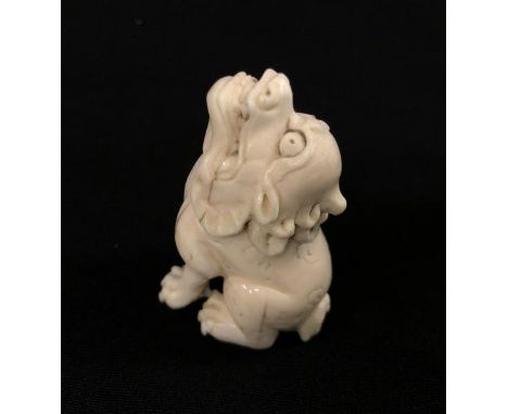 Carved Chinese Dog Netsuke, approx. 1 5/8" H  CONDITION REPORT 