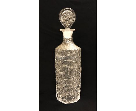 1980s Whitefriars Sherry Decanter with glacier body &amp; flat section stopper  CONDITION REPORT 