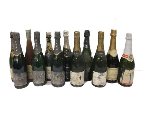 Sparkling Wine: Cray Brut 1992 x 3, Conde Du Carlat Brut x 2, Extra Dry Trevisiol Spumante, Asti Spumante, Bouvet Brut, Spark