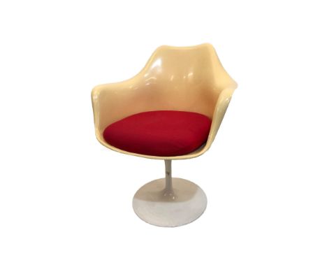 1950s/60s Knoll Saarinen Tulip Chair with foam seat, egg timer swivel base, initials in cast base  CONDITION REPORT gone crea