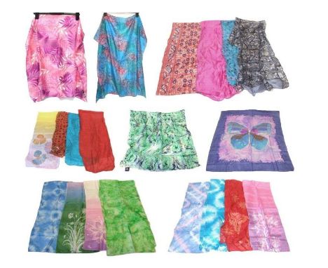 Sheila Ross Batik &amp; Other Silk Scarves incl. Tie Rack, Ideen In Stoff, etc.  CONDITION REPORT 