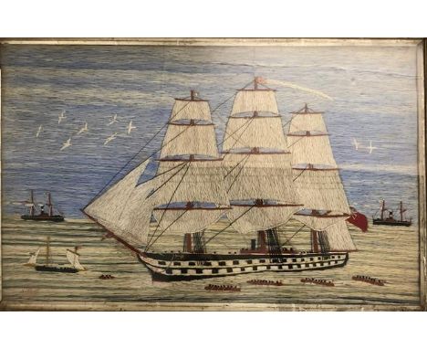 Large C19th Woolwork Tapestry, approx. 22" x 13 1/2"  CONDITION REPORT Frame is presented in a good visible condition. Mount 