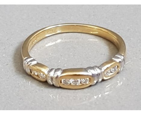 18CT GOLD DIAMOND HALF ETERNITY RING 2.6G SIZE M