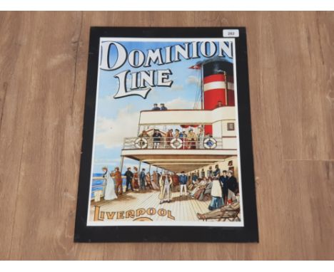 DOMINION LINE LIVERPOOL PRINT ON BOARD
