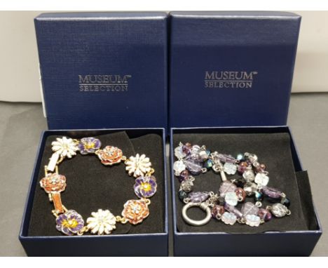 2 MUSEUM COLLECTION ENAMEL AND BEADED BRACELETS BOTH IN ORIGINAL BOXES
