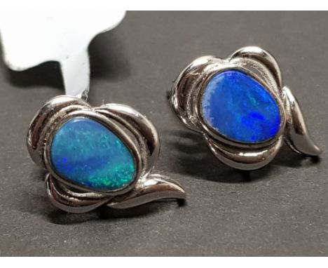 PAIR OF BOULDER OPAL STERLING SILVER EARRINGS UNWORN STILL WITH SHOP TAG