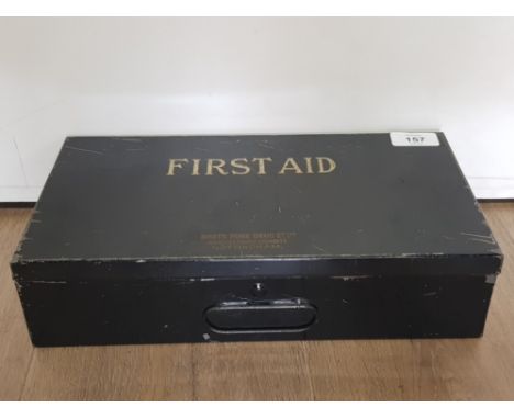 A VINTAGE TIN METAL BOOTS PURE DRUG CO LTD MANUFACTURING FIRST AID BOX (EMPTY)