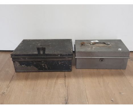 2 VINTAGE TIN METAL BOXES