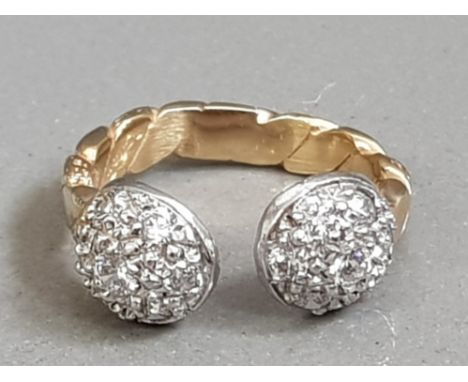 9CT GOLD CZ TORQUE STYLE RING 3.9G SIZE M