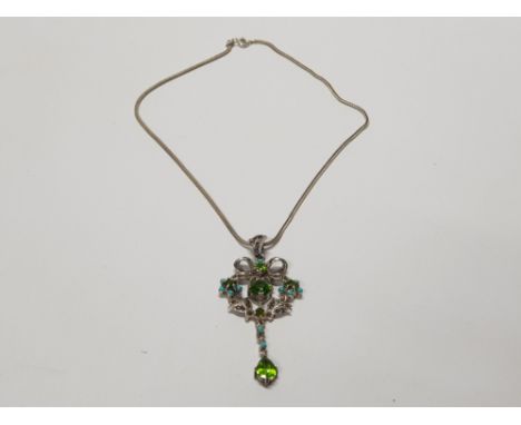 925 SILVER NECKLACE TOGETHER WITH VINTAGE PENDANT
