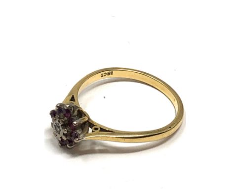 18ct gold ruby &amp; diamond ring (3.2g)